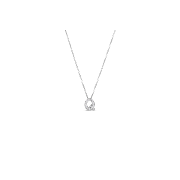 Tiny Initial ''Q'' Necklace