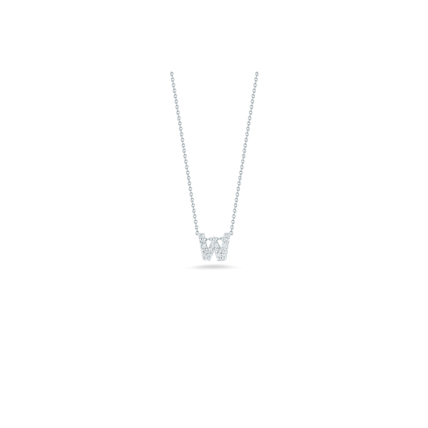 Tiny Initial ''W'' Necklace