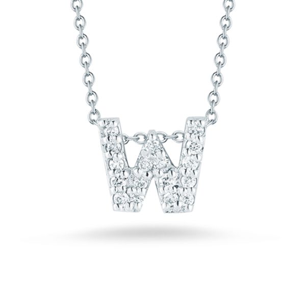 Tiny Initial ''W'' Necklace