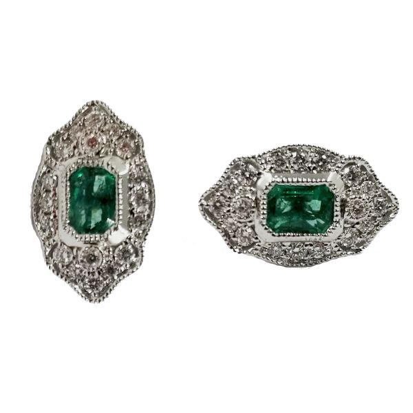 Vintage Inspired Emerald Earrings