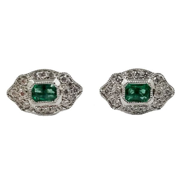 Vintage Inspired Emerald Earrings