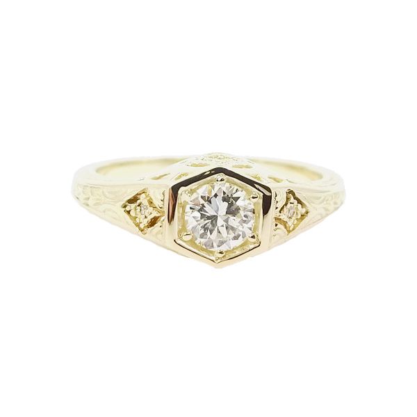 Vintage Inspired Yellow Gold Ring