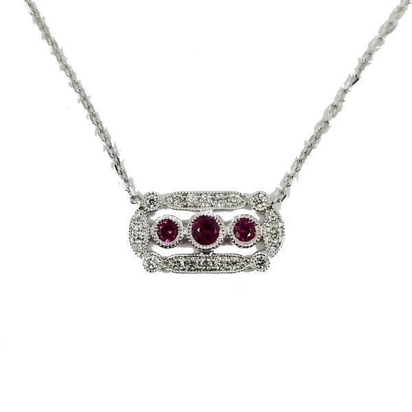 Vintage Inspired Ruby Necklace