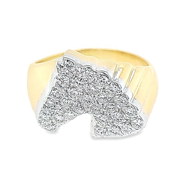 Pave-Diamond-Horse-Head-Men's-Ring