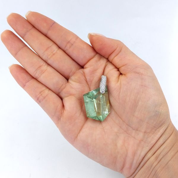 Sam Getz Green Beryl and Diamond Pendant