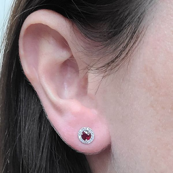 Ruby-Diamond-halo-Stud-Earrings