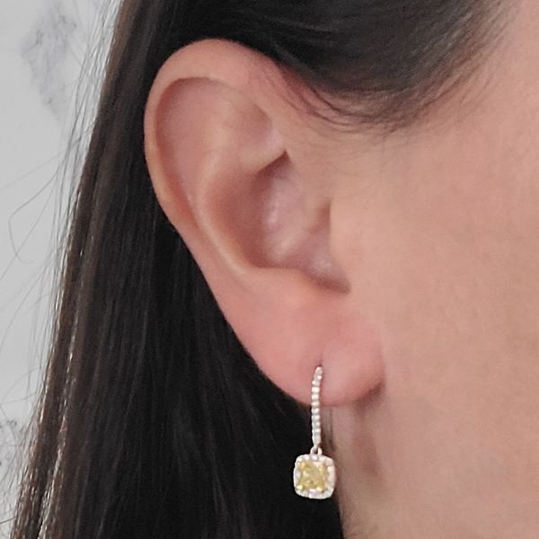 Fancy Yellow Diamond Drop Earrings