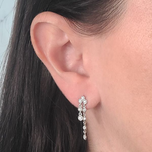 Bezel Set Diamond Drop Earrings